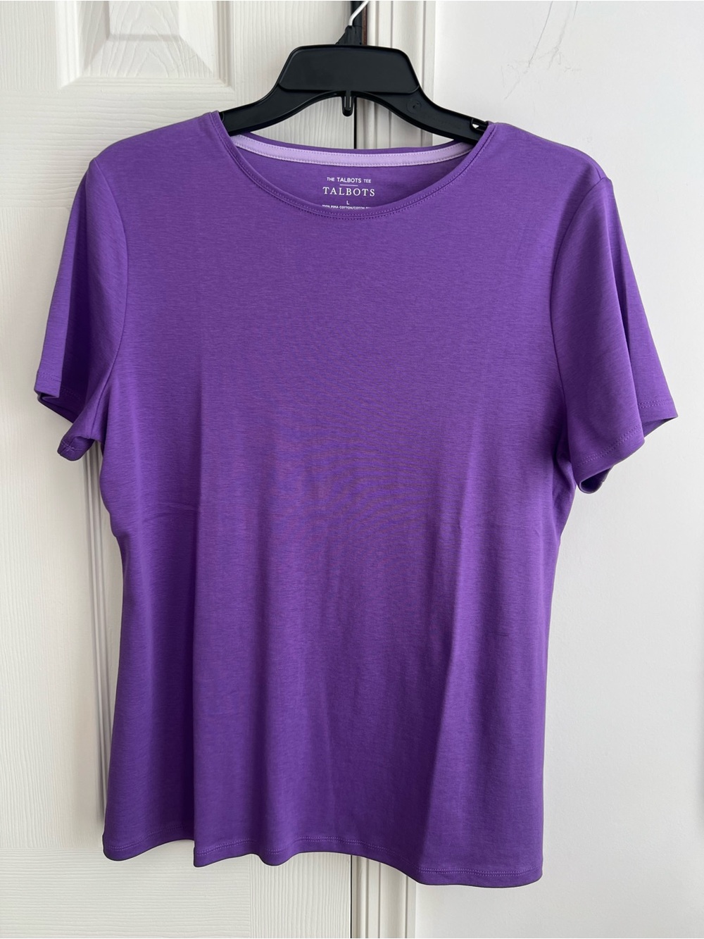 Talbots Purple Short-Sleeve Crewneck Tee L